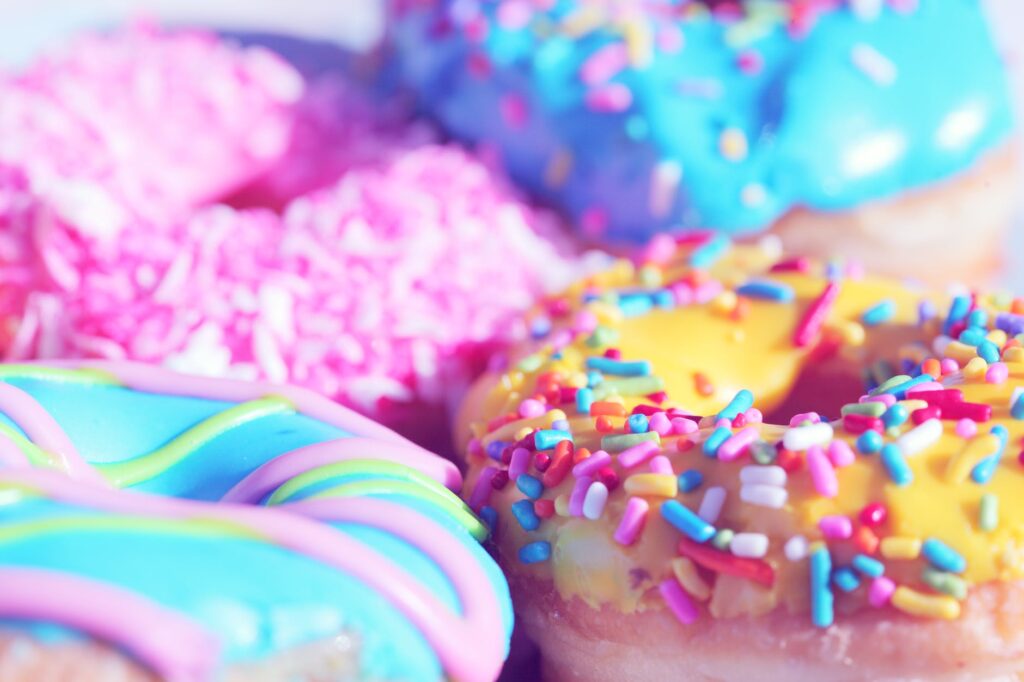 closeup photo of doughnuts